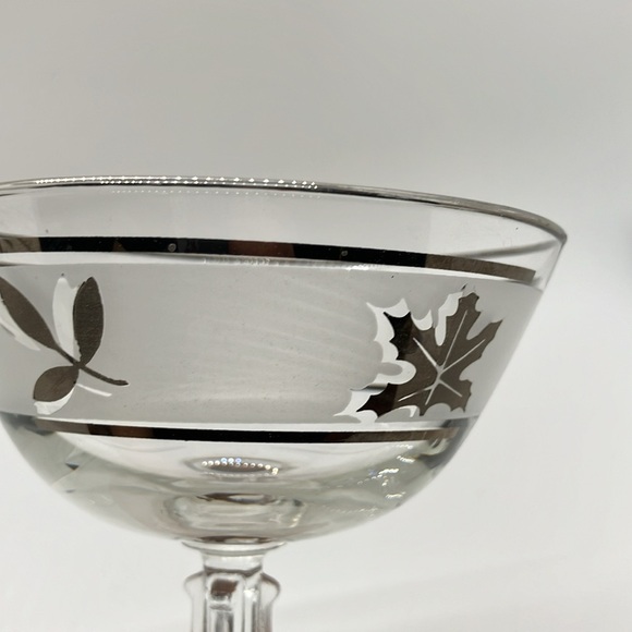 Libbey Silver Leaf Champagne Glasses Set of 2 - Picture 6 of 10